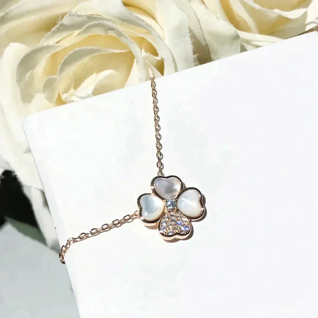 [Star Jewelry]CLOVER MOP DIAMOND ROSE GOLD NECKLACE
