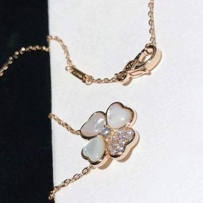 [Star Jewelry]CLOVER MOP DIAMOND ROSE GOLD NECKLACE