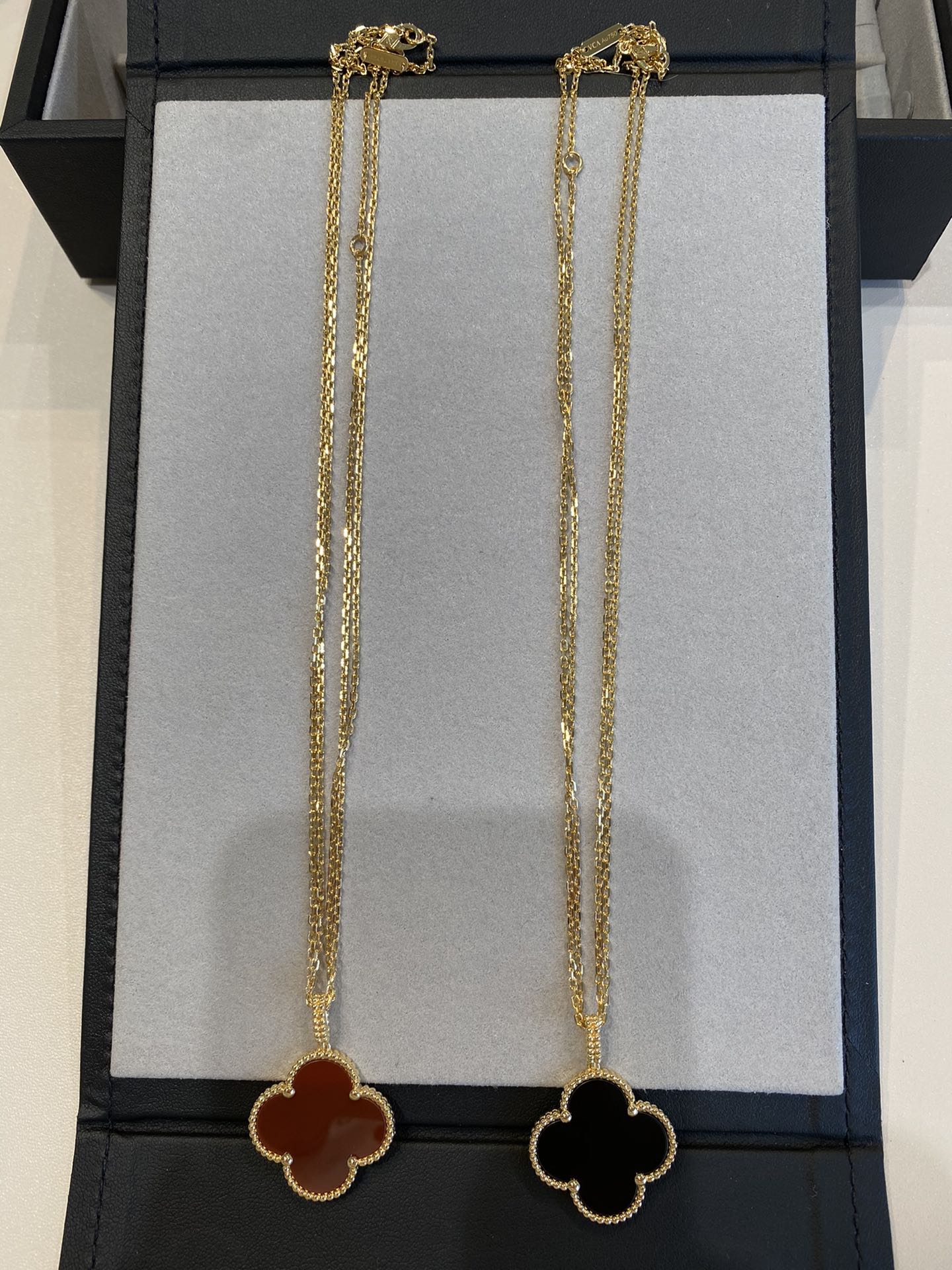 [Star Jewelry]CLOVER 25MM NECKLACE GOLD CARNELIAN
