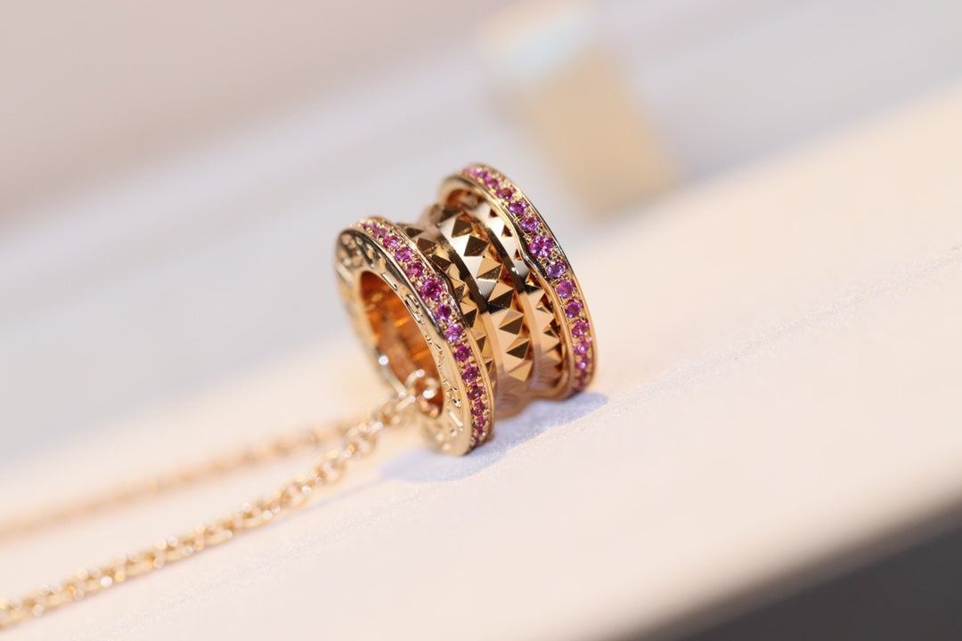 [Star Jewelry]ZERO 1 ROCK PINK GOLD PINK DIAMOND NECKLACE