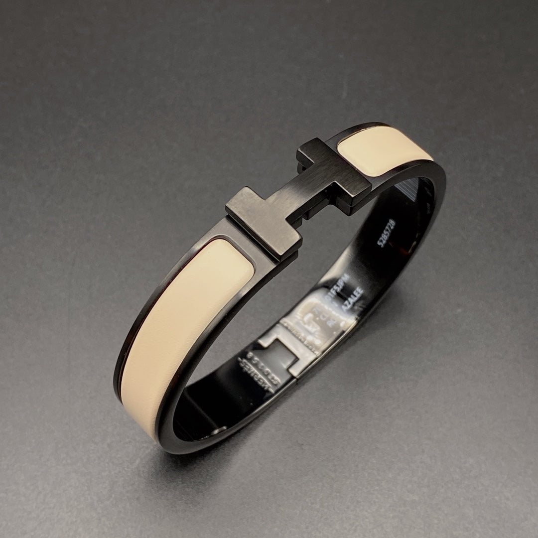 [Star Jewelry]H BRACELET 12MM BLACK BEIGE CERAMIC