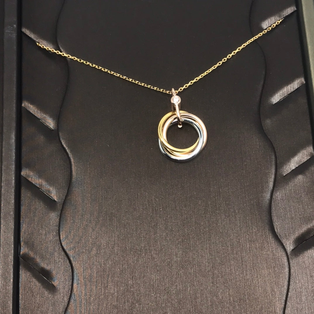 [Star Jewelry]TRINITY SILVER GOLD PINK GOLD NECKLACE