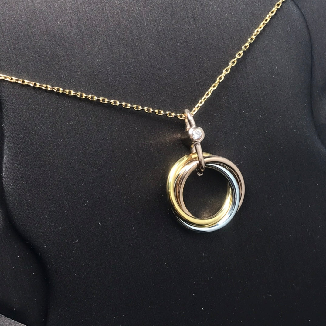 [Star Jewelry]TRINITY SILVER GOLD PINK GOLD NECKLACE
