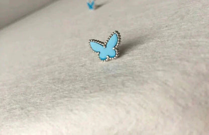 [Star Jewelry]BUTTERFLY TURQUOISE EARRINGS SILVER