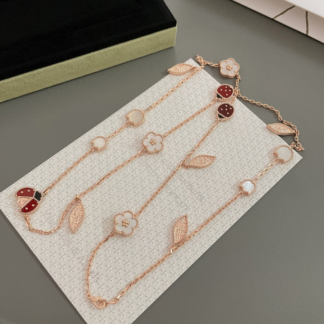[Star Jewelry]LUCKY SPRING 15 MOTIFS ROSE GOLD NECKLACE