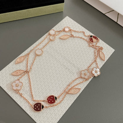 [Star Jewelry]LUCKY SPRING 15 MOTIFS ROSE GOLD NECKLACE