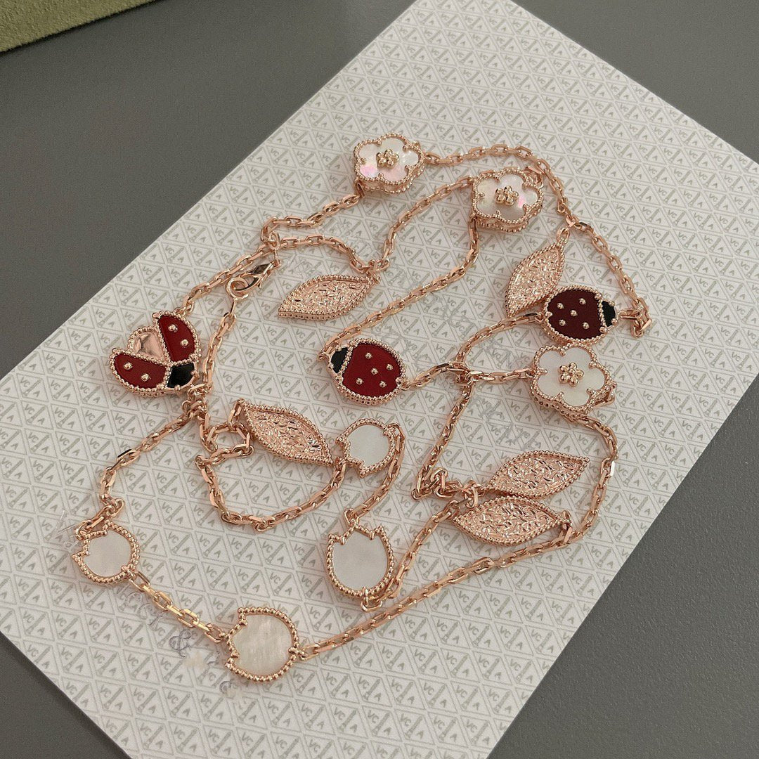[Star Jewelry]LUCKY SPRING 15 MOTIFS ROSE GOLD NECKLACE