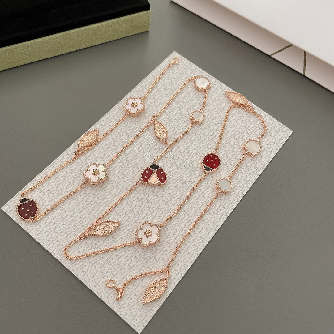 [Star Jewelry]LUCKY SPRING 15 MOTIFS ROSE GOLD NECKLACE
