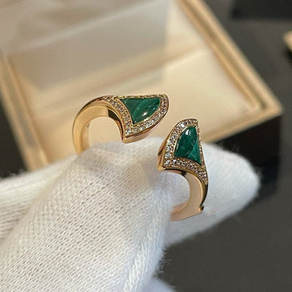 [Star Jewelry]DREAM MALACHITE DIAMOND OPEN RING