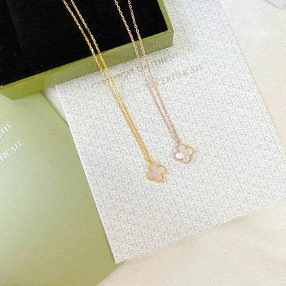 [Star Jewelry]CLOVER MINI 9.5MM WHITE MOTHER-OF-PEARL NECKLACE