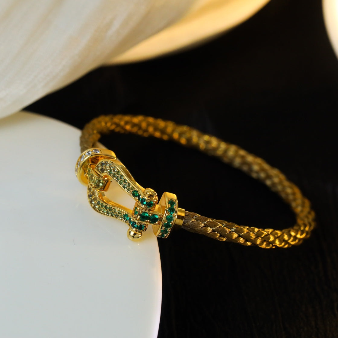 [Star Jewelry]FORCE 10 GOLD GREEN DIAMOND PAVED