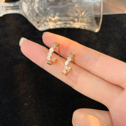 [Star Jewelry]BEE LOVE DIAMOND HOOP EARRINGS