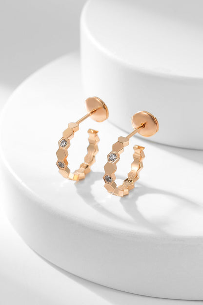 [Star Jewelry]BEE LOVE DIAMOND HOOP EARRINGS