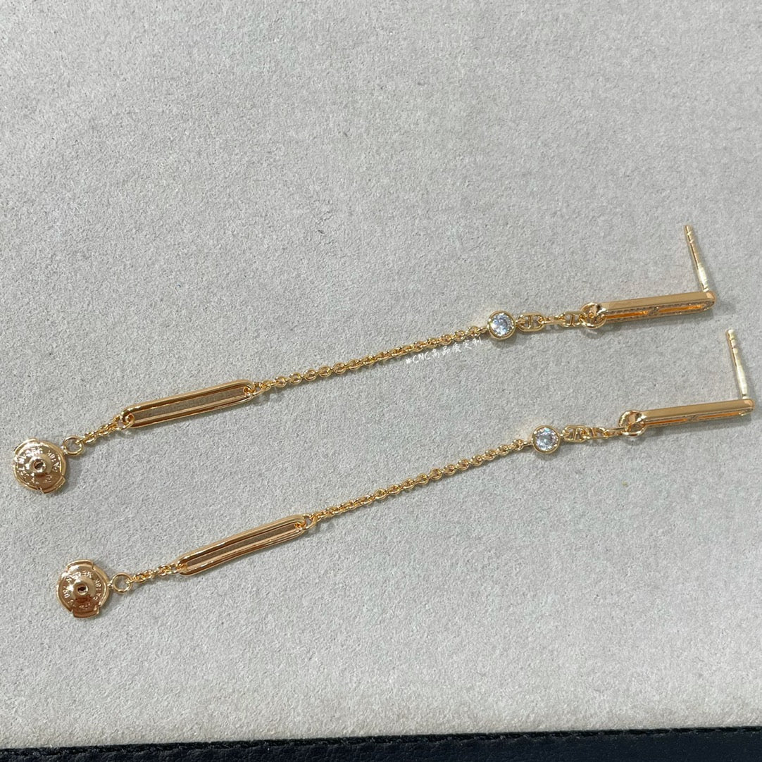 [Star Jewelry]CHAINE CHAOS DIAMOND DROP EARRINGS