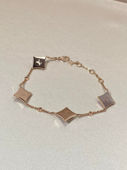 [Star Jewelry]STAR 4 MOTIF MOP DIAMOND PINK GOLD BRACELET