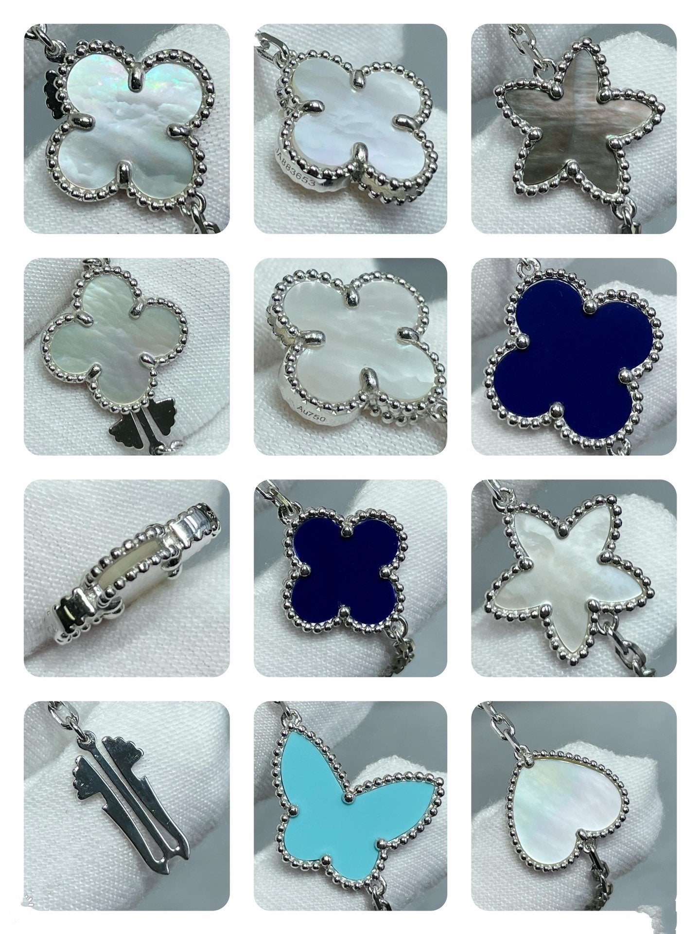 [Star Jewelry]LUCKY CLOVER SILVER 11 MOTIF NECKLACE