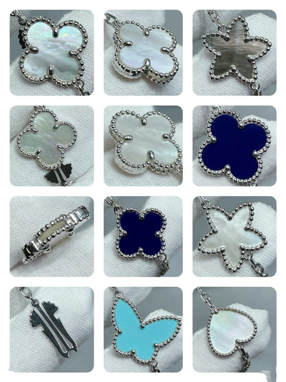[Star Jewelry]LUCKY CLOVER SILVER 11 MOTIF NECKLACE