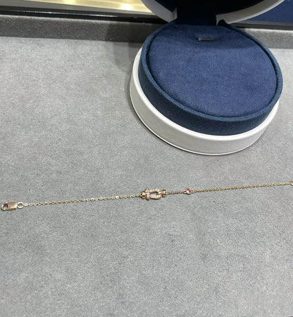 [Star Jewelry]FORCE 10 DIAMOND CHAIN LINK PINK GOLD BRACELET