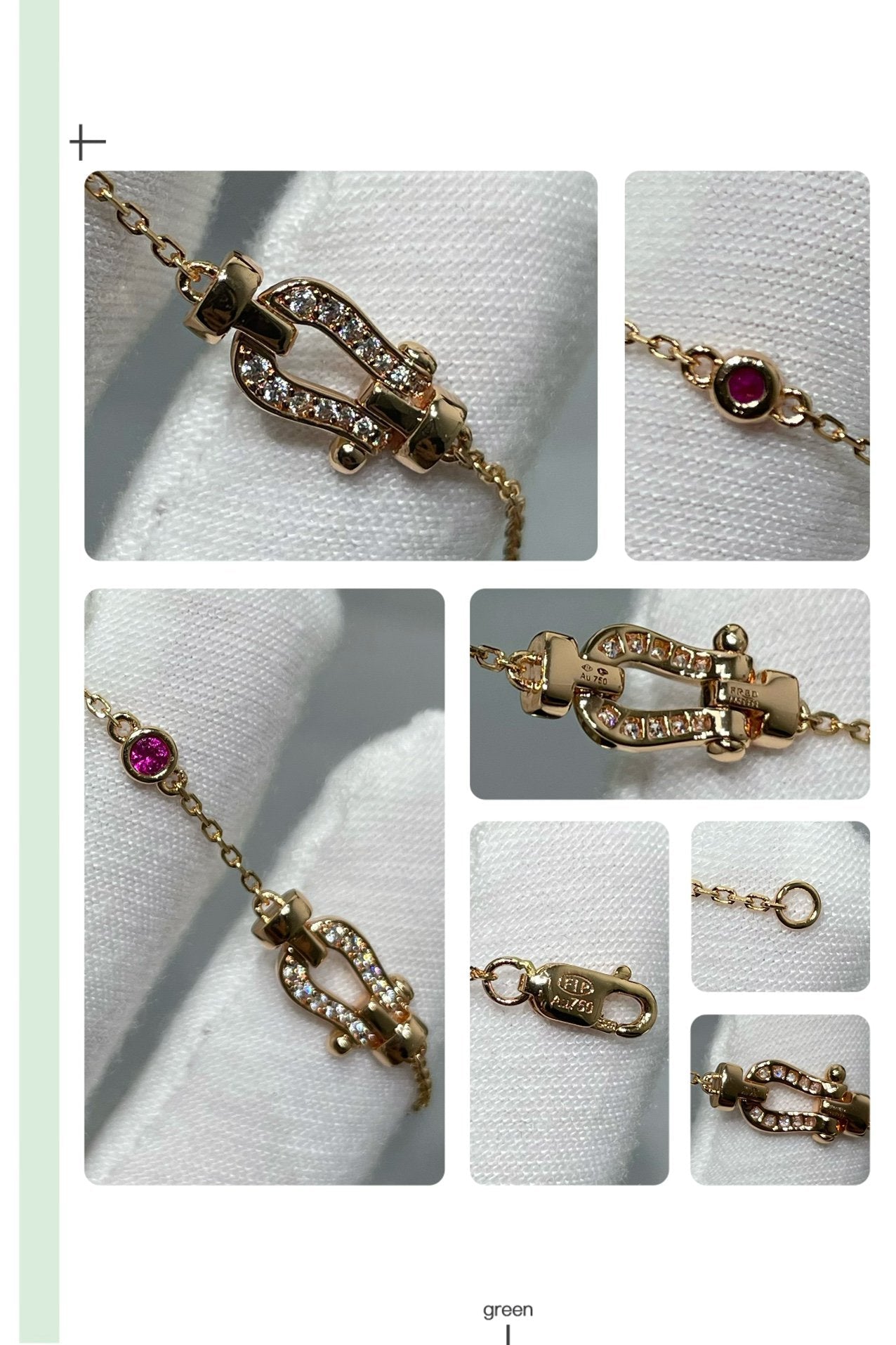 [Star Jewelry]FORCE 10 DIAMOND CHAIN LINK PINK GOLD BRACELET