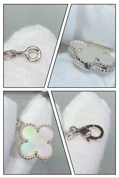 [Star Jewelry]CLOVER 5 MOTIF WHITE MOP SILVER BRACELET