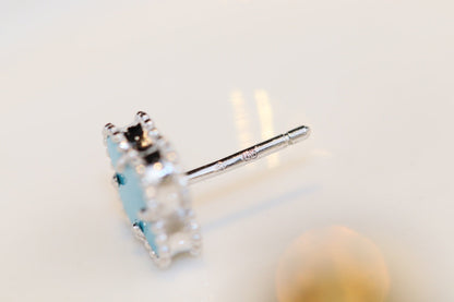 [Star Jewelry]CLOVER MINI TURQUOISE SILVER STUD EARRINGS