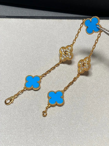 [Star Jewelry] CLOVER 5 MOTIF BLUE AGATE BRACELET COLLECTION