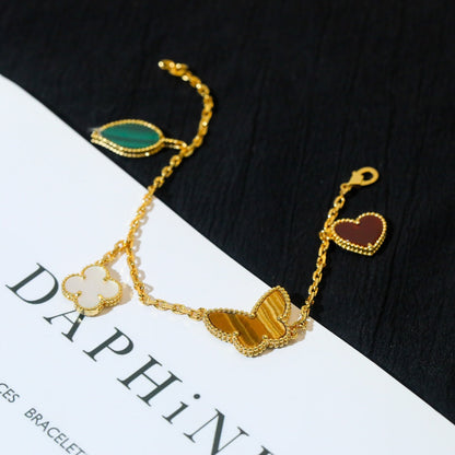 [Star Jewelry]LUCKY SPRING 5 MOTIF GOLD BRACELET