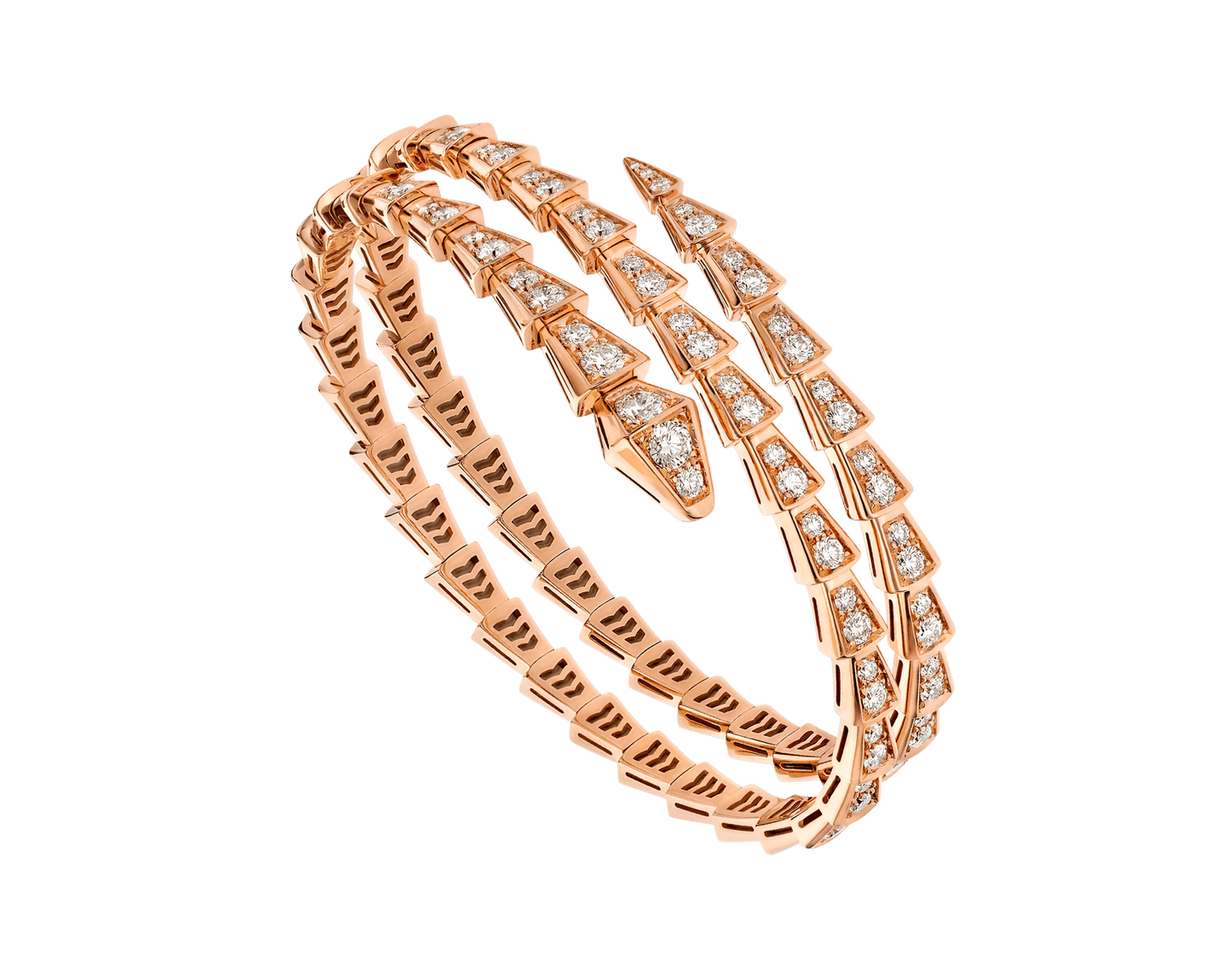 [Star Jewelry]SERPENTI BRACELET PINK GOLD DIAMOND DOUBLE ROW