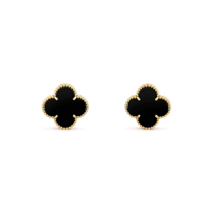 [Star Jewelry]CLOVER MEDIUM 1 MOTIFS  ONYX STUD EARRINGS
