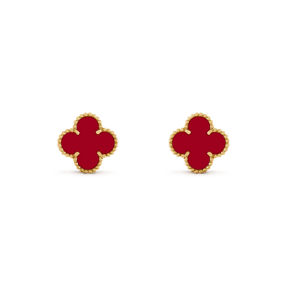 [Star Jewelry]CLOVER MEDIUM 1 MOTIFS CARNELIAN  EARRINGS