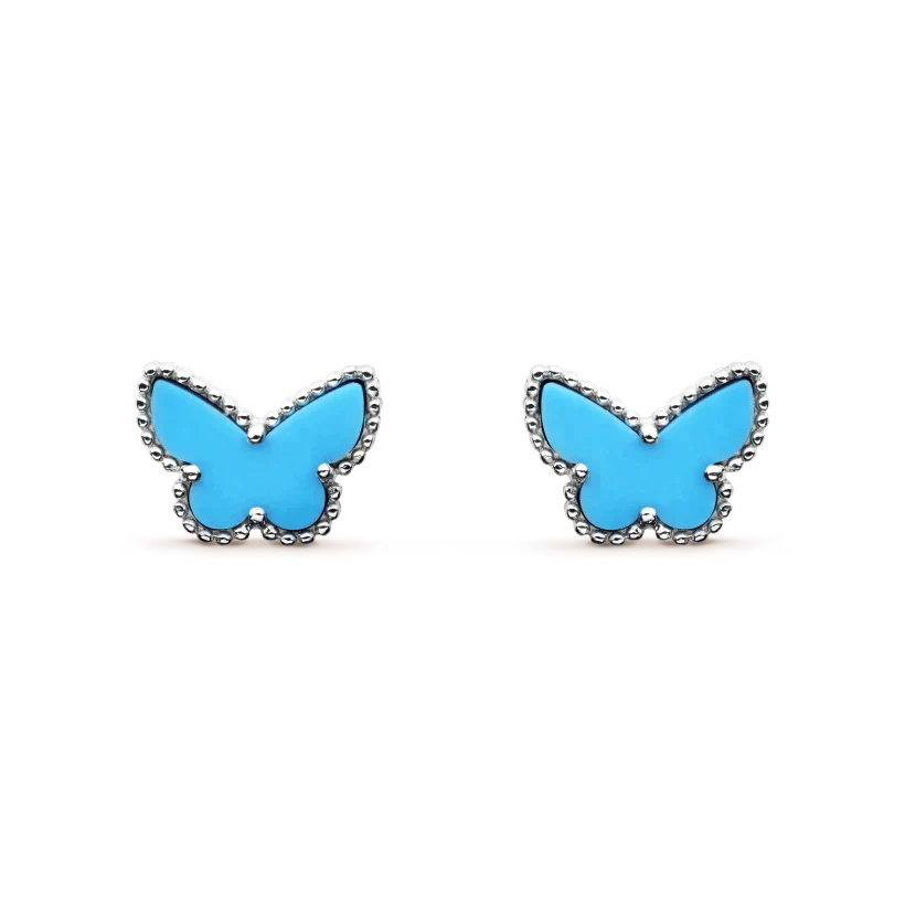 [Star Jewelry]BUTTERFLY TURQUOISE EARRINGS SILVER