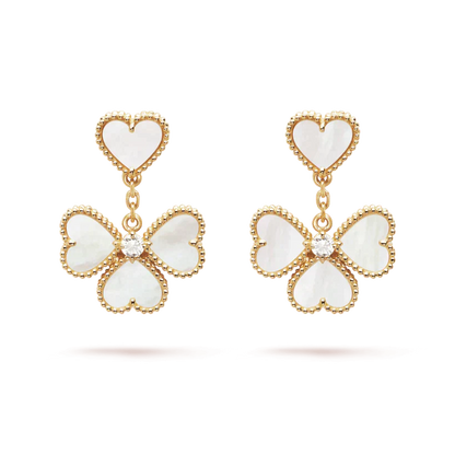 [Star Jewelry]CLOVER SWEET WHITE MOP EARRINGS