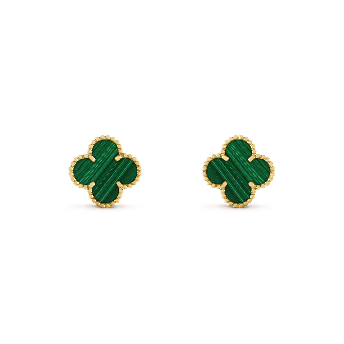 [Star Jewelry]CLOVER MEDIUM 1 MOTIFS MALACHITE  EARRINGS
