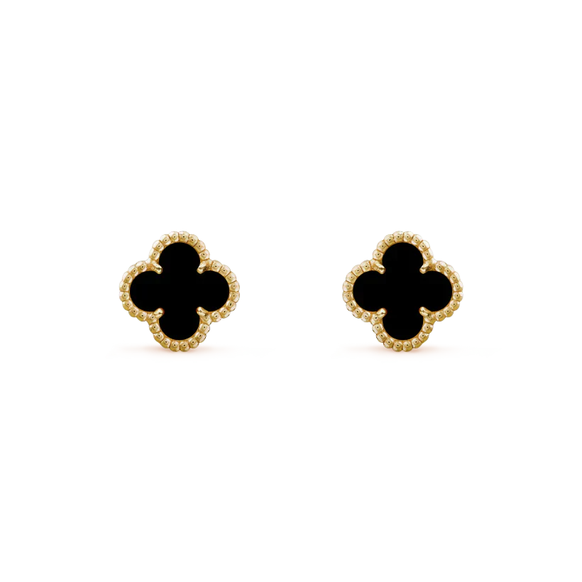 [Star Jewelry]CLOVER MINI 9.5MM BLACK MOP EARRINGS