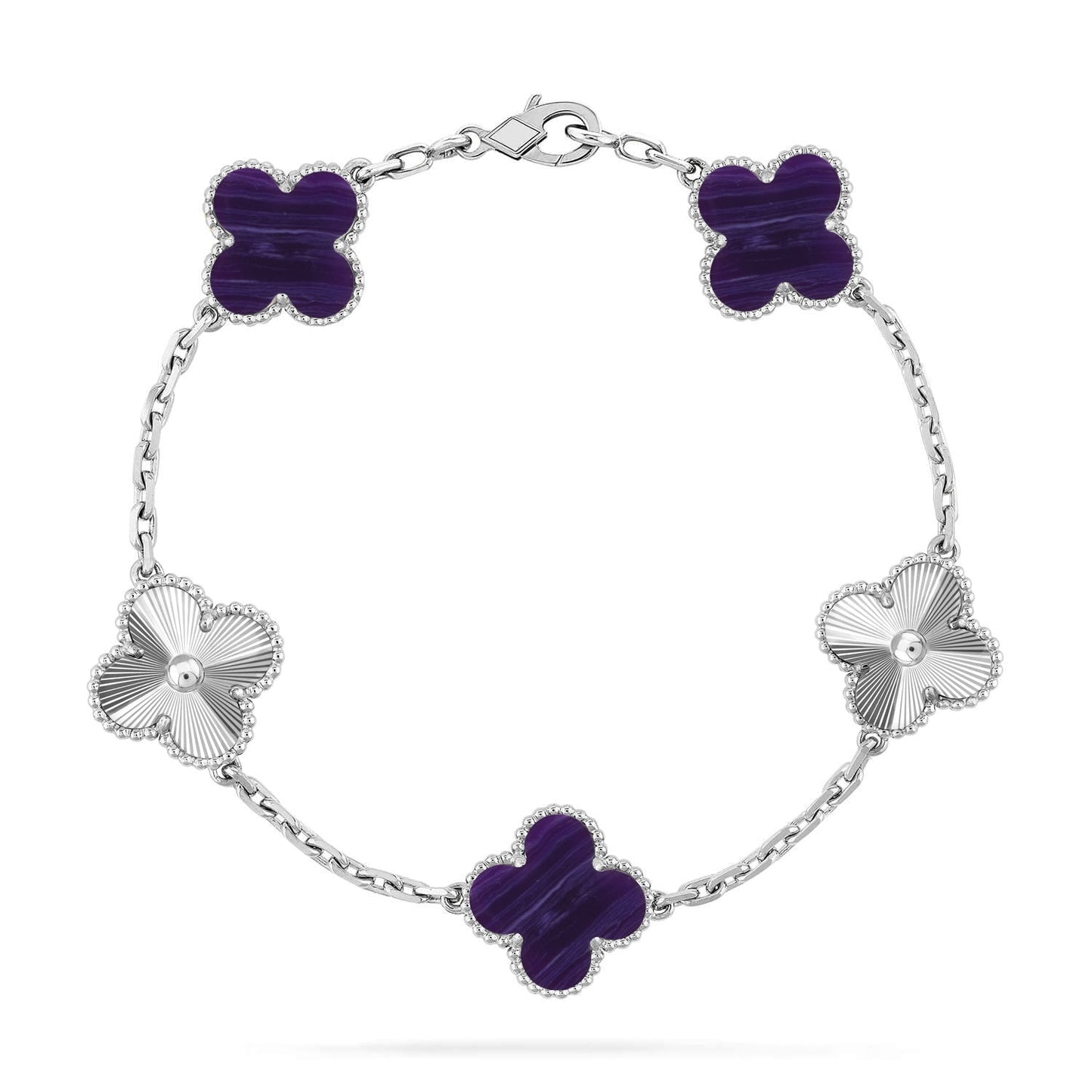 [Star Jewelry]CLOVER 5 MOTIF PURPLE STRIPES BRACELET COLLECTION