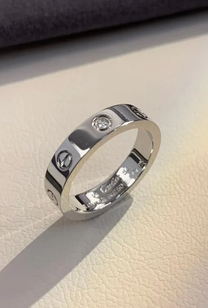 [Star Jewelry]LOVE RING 4MM 1 DIAMOND SILVER