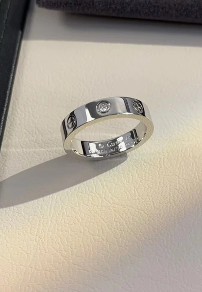 [Star Jewelry]LOVE RING 4MM 1 DIAMOND SILVER