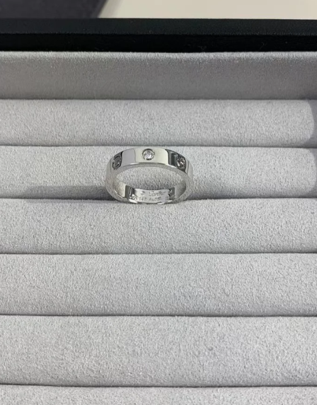 [Star Jewelry]LOVE RING 4MM 1 DIAMOND SILVER