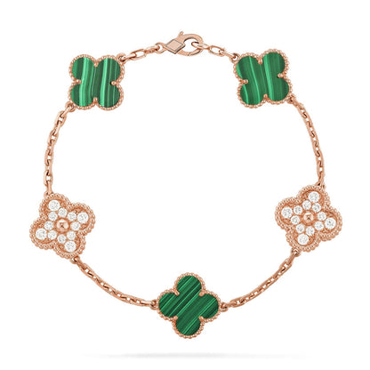 [Star Jewelry] CLOVER 5 MOTIF MALACHITE BRACELET COLLECTION
