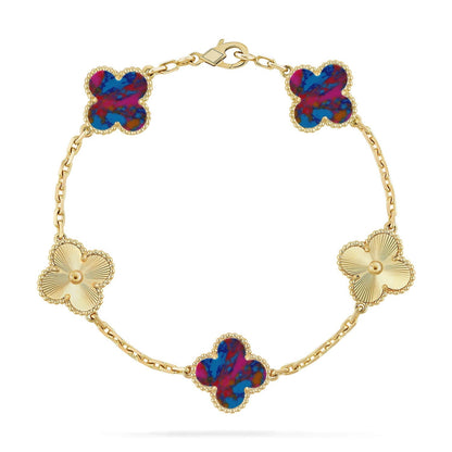 [Star Jewelry]CLOVER 5 MOTIF COLOR GEMSTONES BRACELET COLLECTION