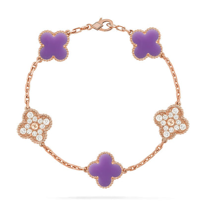 [Star Jewelry]CLOVER 5 MOTIF LIGHT PURPLE BRACELET COLLECTION