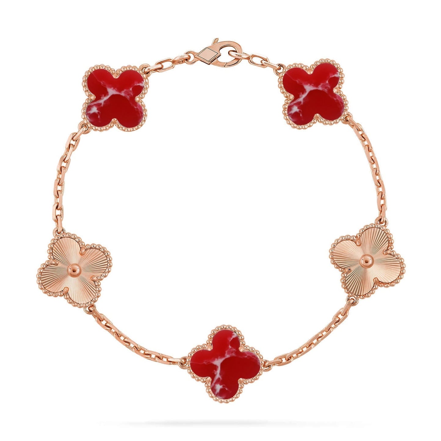[Star Jewelry]CLOVER 5 MOTIF RED PATTERN BRACELET COLLECTION