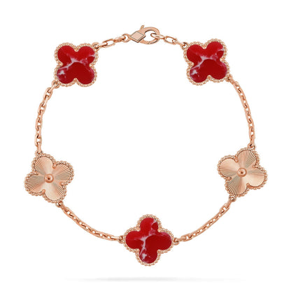 [Star Jewelry]CLOVER 5 MOTIF RED PATTERN BRACELET COLLECTION