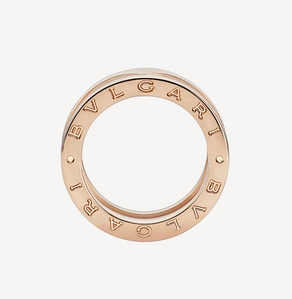 [Star Jewelry]ZERO 1 TWO-BAND LOOPS AND WHITE CERAMIC SPIRAL PINK GOLD RING