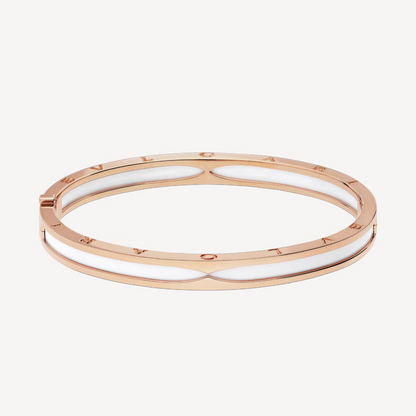 [Star Jewelry]ZERO 1 PINK GOLD WITH WHITE CERAMIC BRACELET