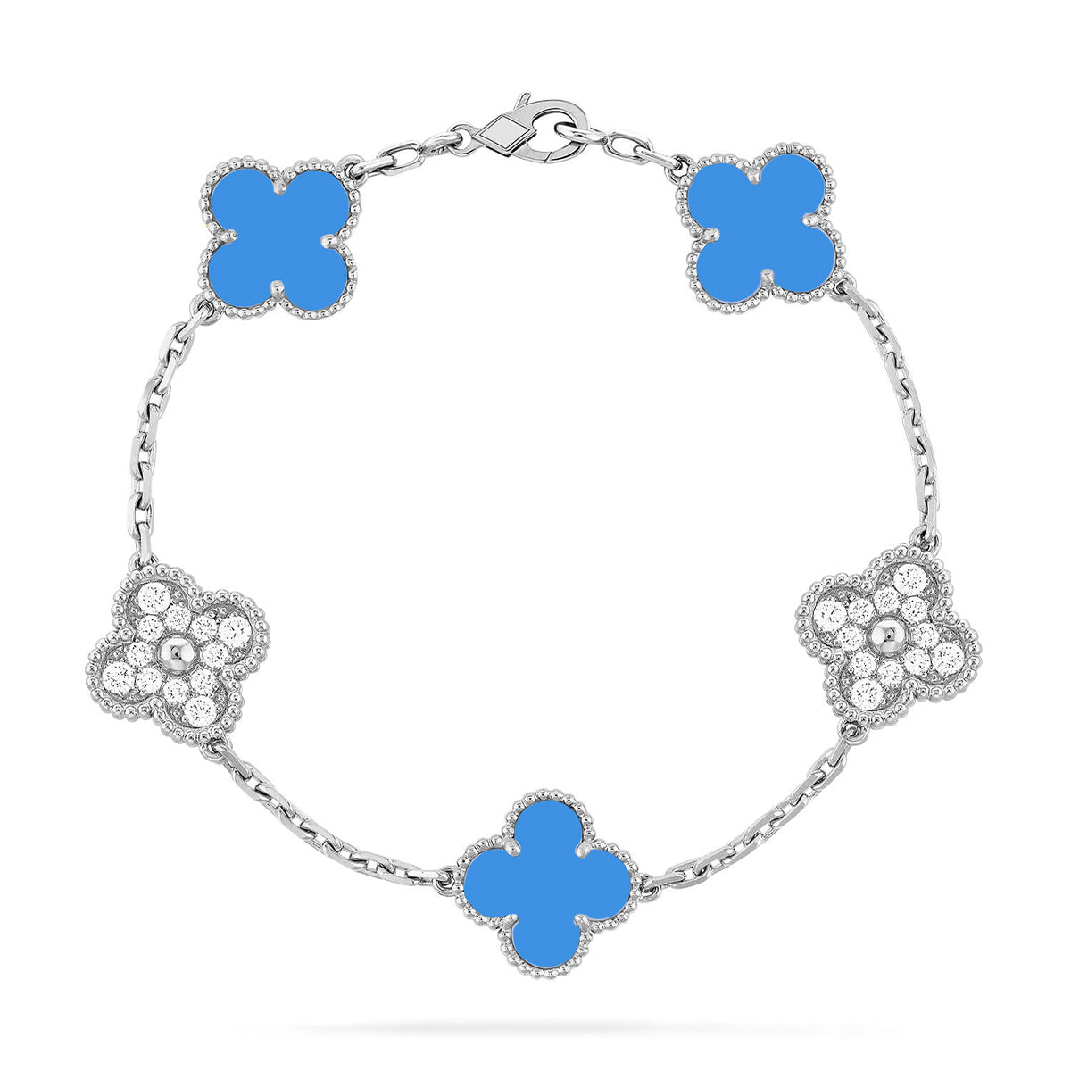 [Star Jewelry] CLOVER 5 MOTIF BLUE AGATE BRACELET COLLECTION