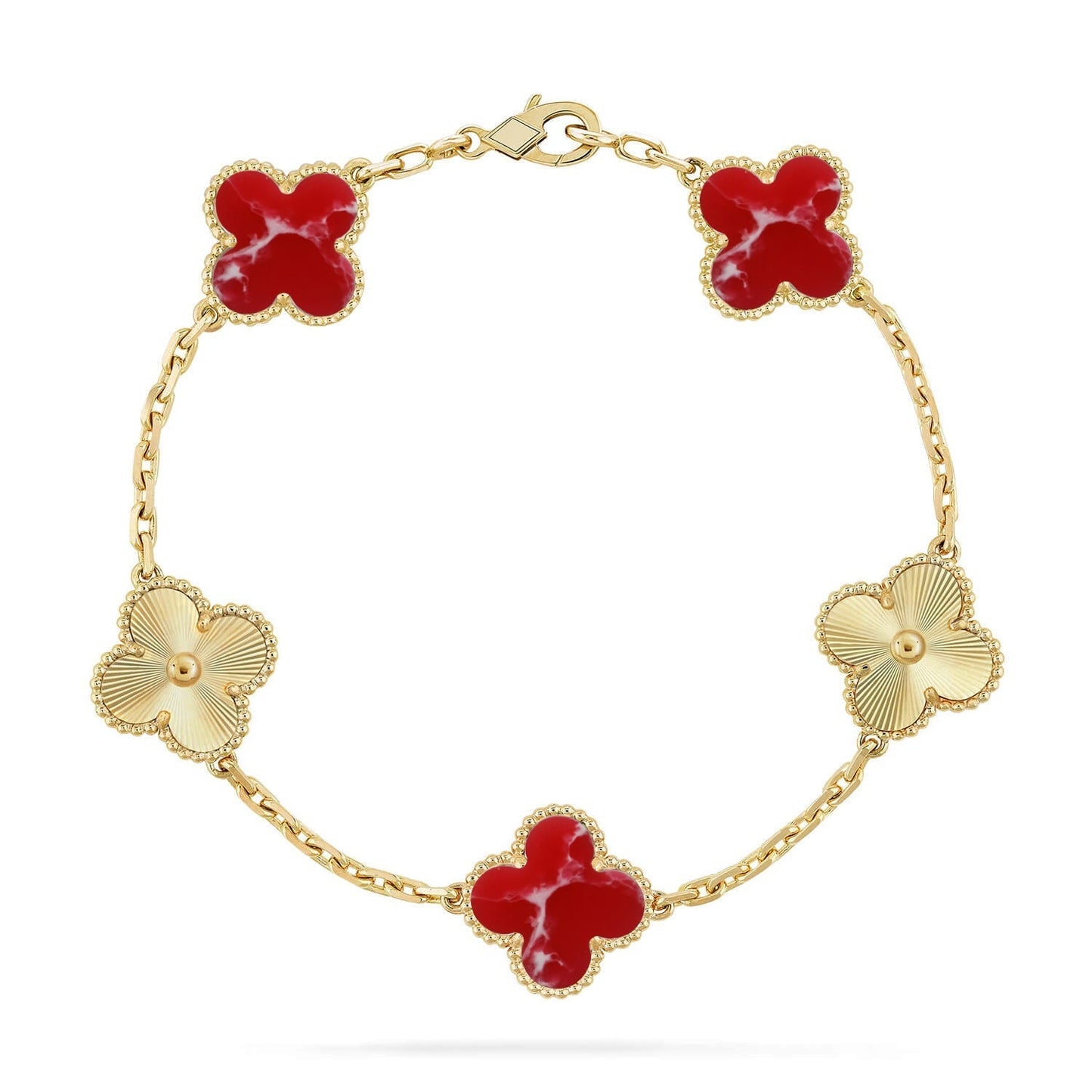 [Star Jewelry]CLOVER 5 MOTIF RED PATTERN BRACELET COLLECTION