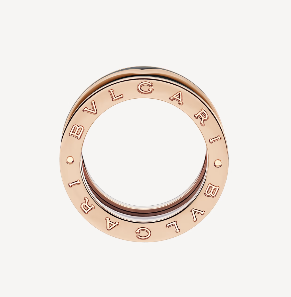 [Star Jewelry]ZERO 1 TWO-BAND WITH MATTE BLACK CERAMIC PINK GOLD RING