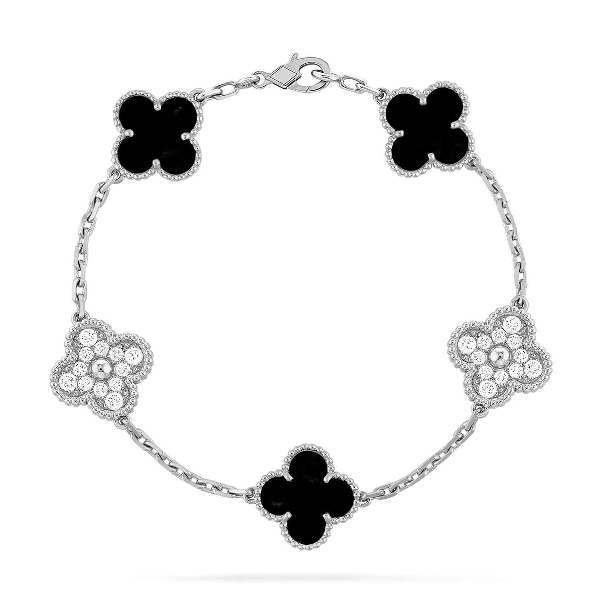 [Star Jewelry] CLOVER 5 MOTIF ONYXS BRACELET COLLECTION