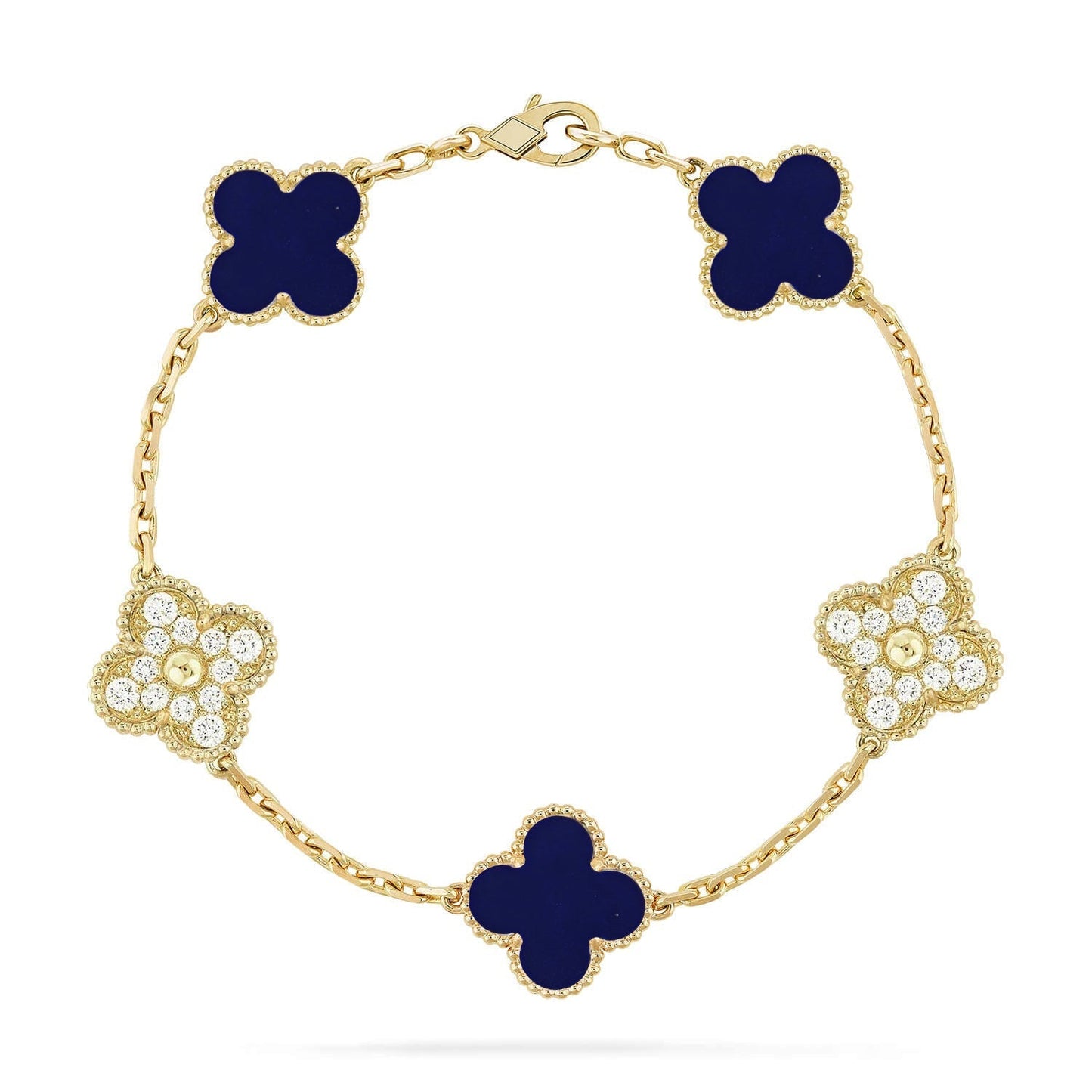 [Star Jewelry]CLOVER 5 MOTIF LAPIS LAZULI BRACELET COLLECTION